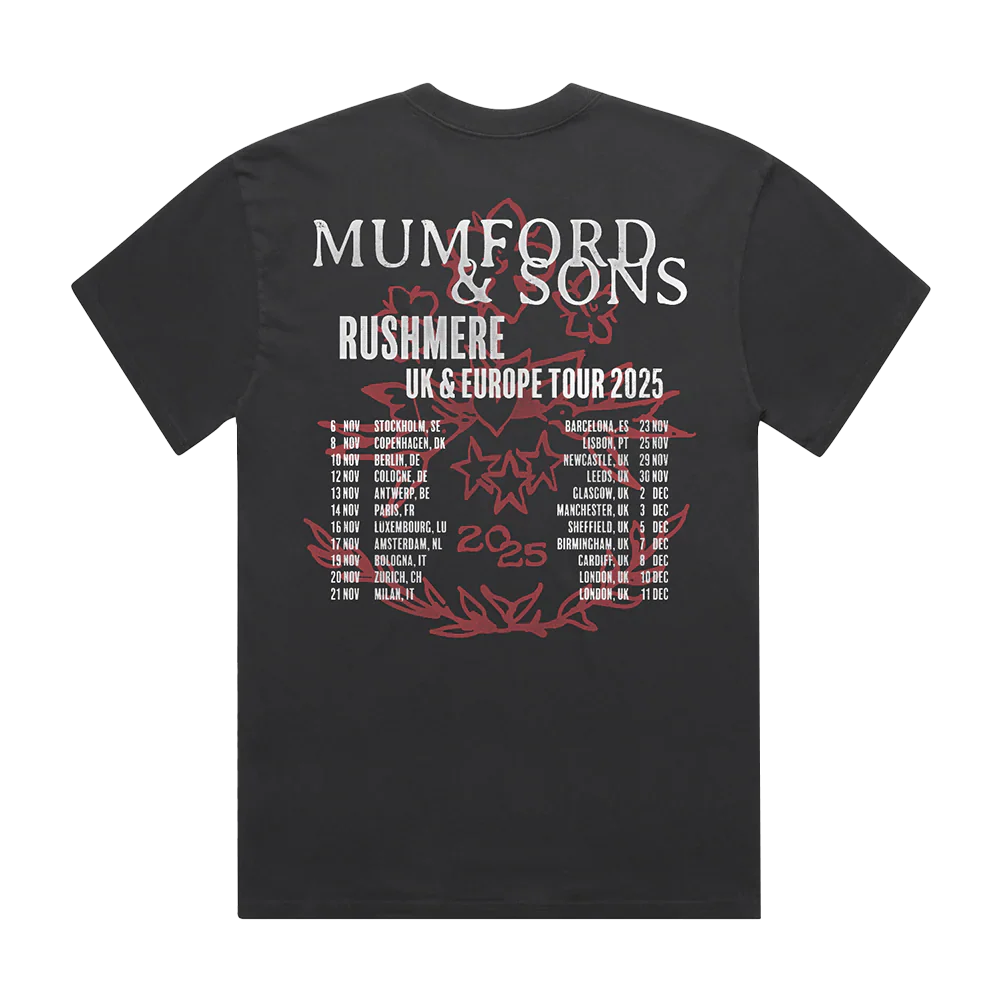 Black UK & EU Tour 2025 Stamp Print T-Shirt